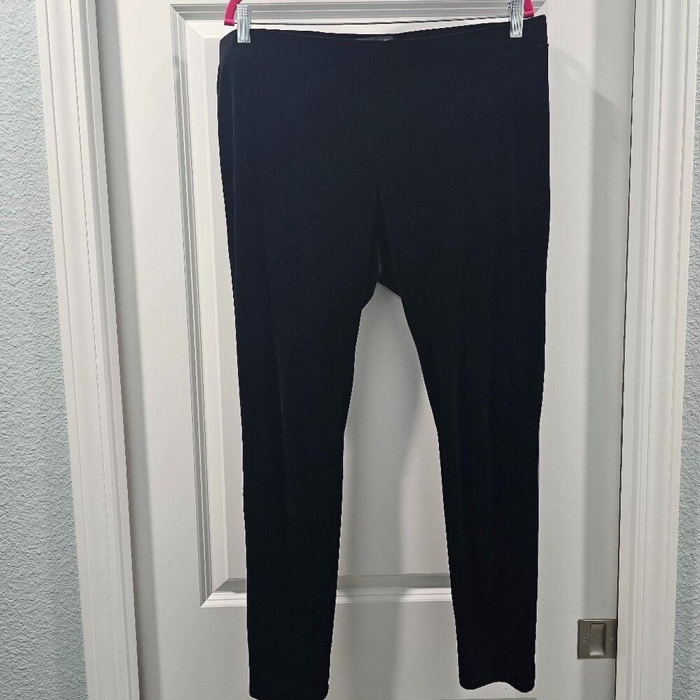 Ellen Tracy Womens XL Velvet Leggings Black